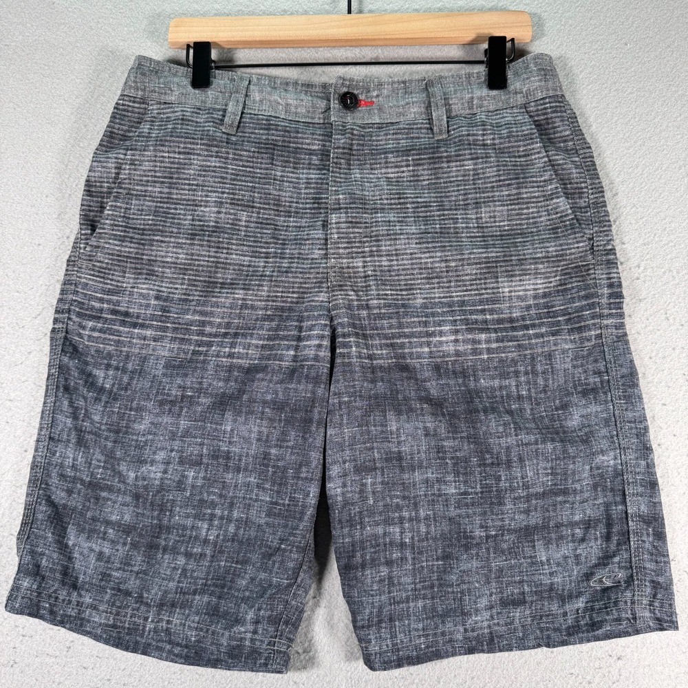 O'Neill Fly Brid Short Mens 32 Gray Drawstring Stretch Flat Front Casual Outdoor